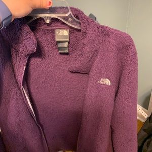 Purple fuzzy north face xl